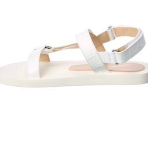 Stuart Weitzman ivory Vail Croc Embossed Sport Sandal size 7